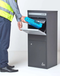 Boîte aux lettres et colis Large Gris foncé à accès frontal et arrière