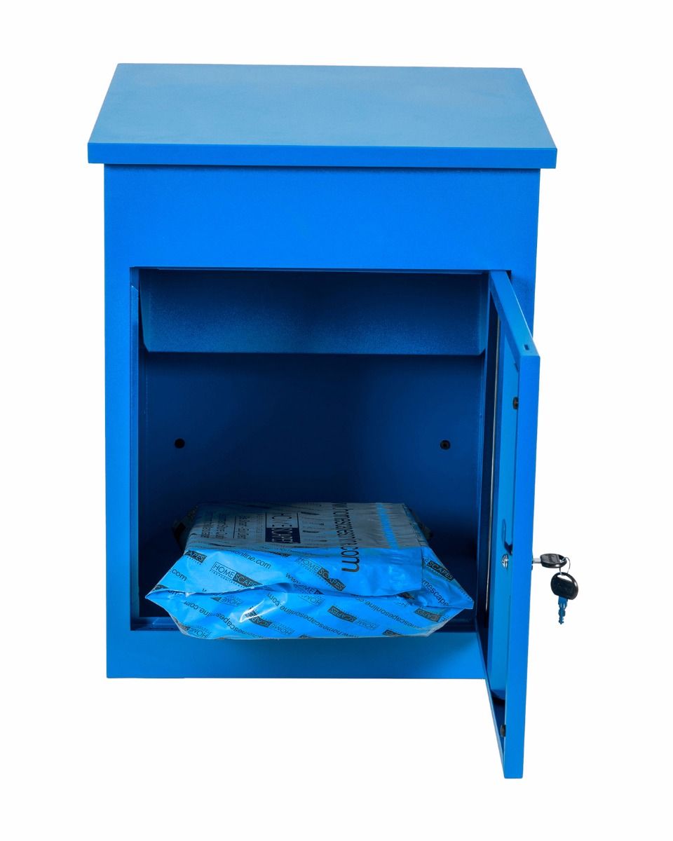 Smart Parcel Box - Boîte à colis moyenne Bleue à accès frontal
