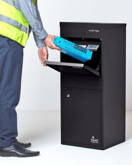 Boîte aux lettres et colis Large Noir à accès frontal et arrière