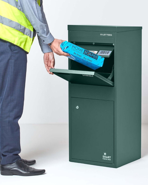 Boîte aux lettres et colis Large Vert à accès frontal et arrière