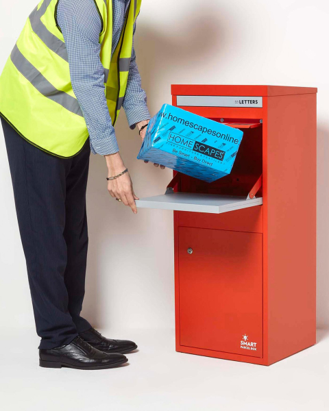 Boîte aux lettres et colis Large Rouge à accès frontal et arrière